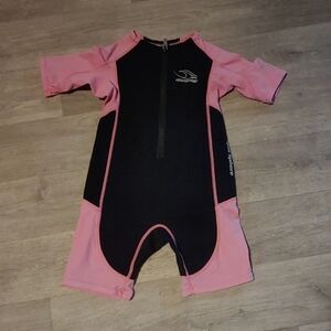 Girls Size 8 Pink and Black Swim Suit Wetsuit